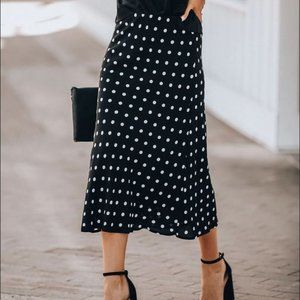 Polka Dot Midi Skirt